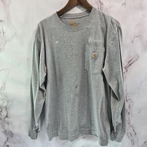 Carhartt T Shirt Mens Small Grey Pocket Tee Long Sleeve Original Fit Mercedes